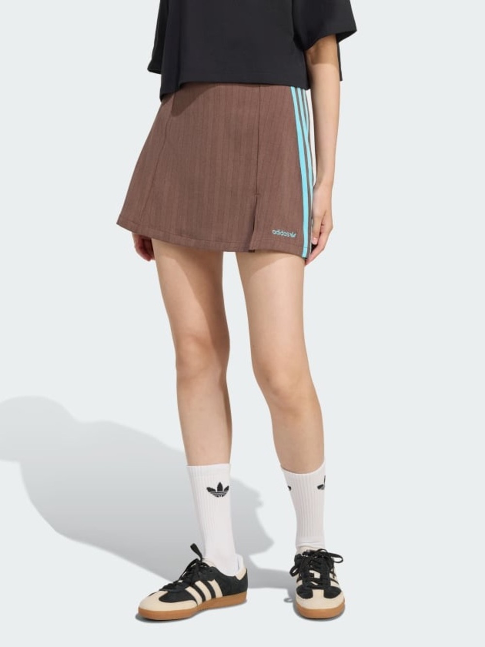adidas Brown Skort with Teal Accent Stripes